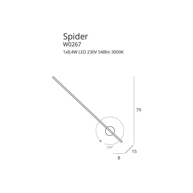 Kinkiet łazienkowy LED Spider czarny MaxLight | Nowoczesne oświetlenie