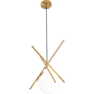 Lampa szklana wisząca kula glamour Xena biało-złota marki MaxLight