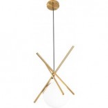 Lampa Glamour Xena - Szklana Kula, Biało-Złota | MaxLight