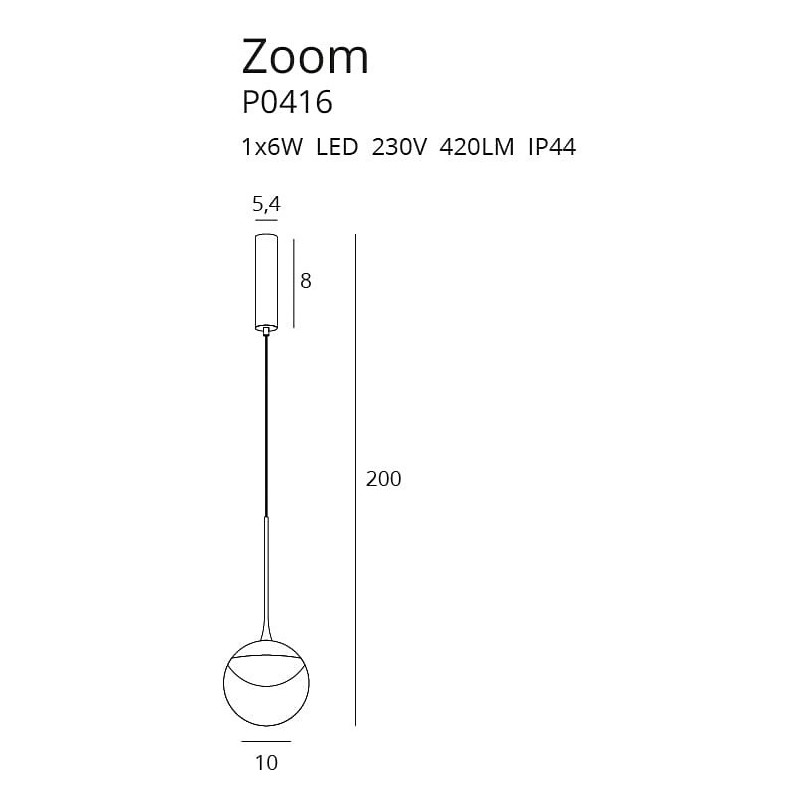 Lampa Wisząca Kula Zoom LED Czarna | MaxLight - Design i Funkcja