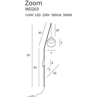 Kinkiet LED Zoom Czarny MaxLight | Designerski i Nowoczesny