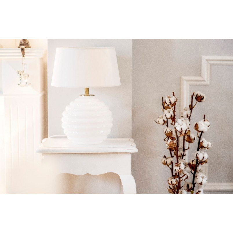 Lampa stołowa szklana Antibes White 4Concept | Eleganckie oświetlenie