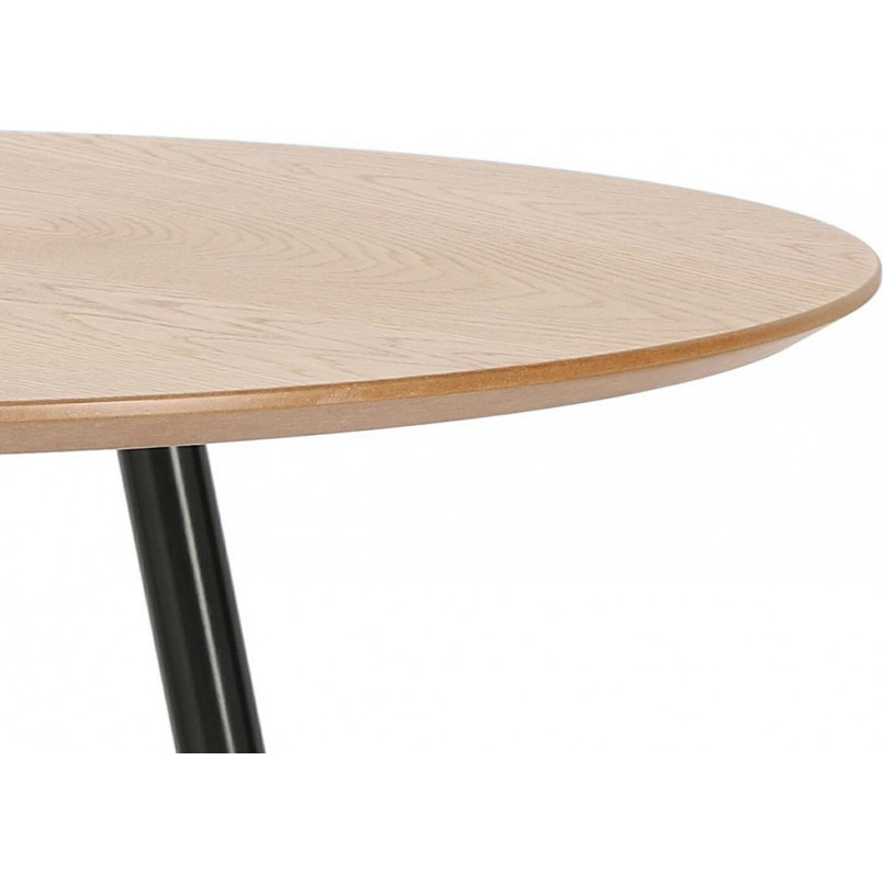 Stół okrągły industrialny Simplet Sottile 80cm - Drewno i Metal