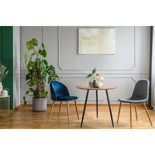 Stół okrągły industrialny Simplet Sottile 80cm - Drewno i Metal