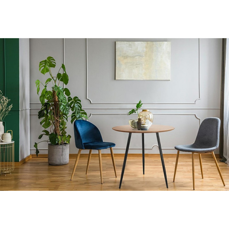 Stół okrągły industrialny Simplet Sottile 80cm - Drewno i Metal