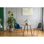 Stół okrągły industrialny Simplet Sottile 80cm - Drewno i Metal