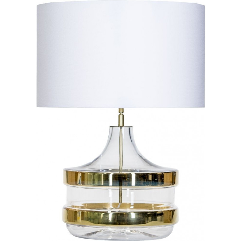 Lampa stołowa szklana Baden Baden biało-złota | 4Concept