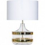 Lampa stołowa szklana Baden Baden biało-złota | 4Concept