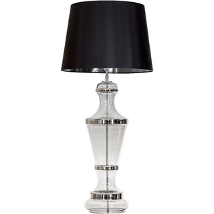 Lampa stołowa szklana Roma Platinum czarna | 4Concept