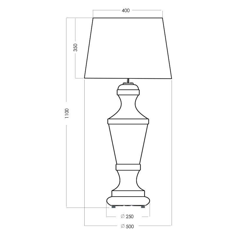 Lampa stołowa szklana Roma Platinum czarna | 4Concept