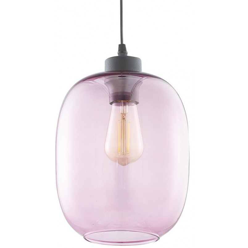 Lampa wisząca szklana Elio różowa 20cm | TK Lighting