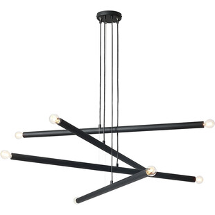 Lampa designerska wiszące tuby poziome Tubo Black VIII czarna marki Aldex