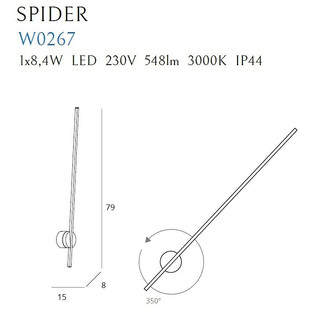 Kinkiet łazienkowy LED Spider czarny MaxLight | Nowoczesne oświetlenie