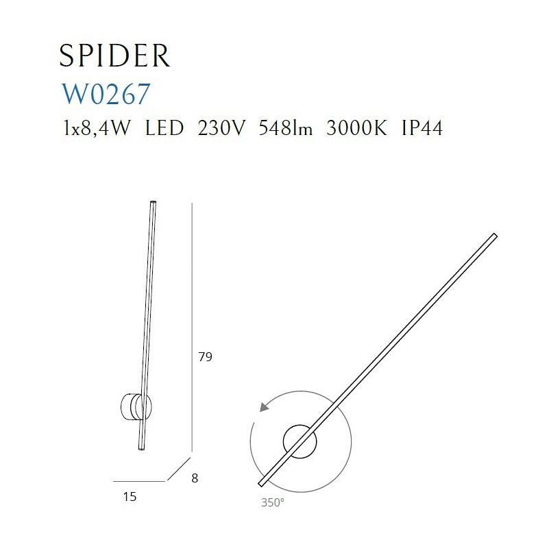 Kinkiet łazienkowy LED Spider czarny MaxLight | Nowoczesne oświetlenie