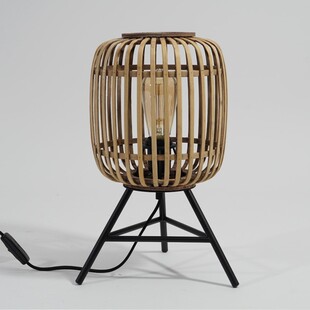 Lampa stołowa rattanowa Woodrow | Styl Boho | Brilliant