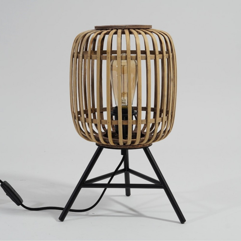 Lampa stołowa rattanowa Woodrow | Styl Boho | Brilliant