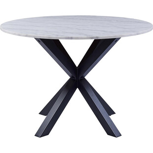Stół okrągły Actona Heaven 110cm - Glamour Marmur Biały/Czarny