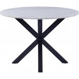 Stół okrągły Actona Heaven 110cm - Glamour Marmur Biały/Czarny