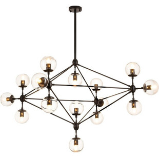 Stylizowa Lampa designerska szklane kule Astrifero XV przezroczysto-czarna Step