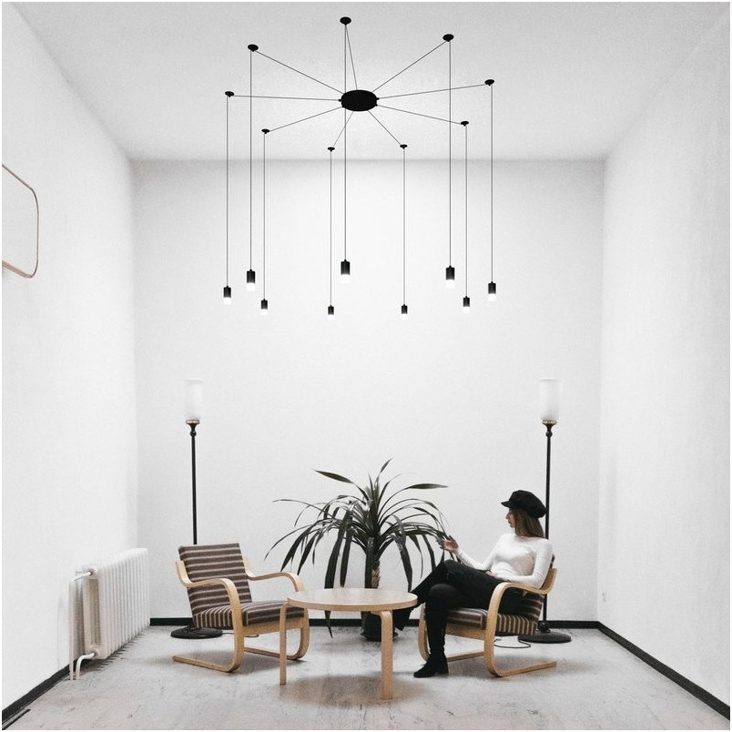 Lampa Wisząca "Pająk" Linea IX Czarna - Step Into Design