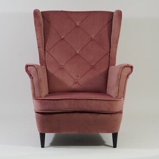 Fotel welurowy Chesterfield Lady Velvet różowy | Signal