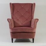 Fotel welurowy Chesterfield Lady Velvet różowy | Signal