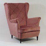 Fotel welurowy Chesterfield Lady Velvet różowy | Signal