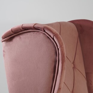 Fotel welurowy Chesterfield Lady Velvet różowy | Signal