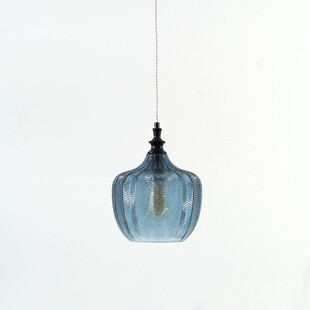 Lampa wisząca szklana niebieska Omnia 24cm | Decolab24