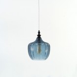 Lampa wisząca szklana niebieska Omnia 24cm | Decolab24