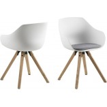 Krzesło Actona Tina Wood - Skandynawski design | Białe