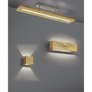Kinkiet drewniany Brad LED Trio | Naturalny design