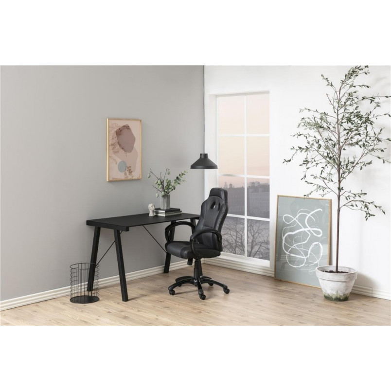 Biurko szklane industrialne Typhoon 125cm czarne Actona | Kup online