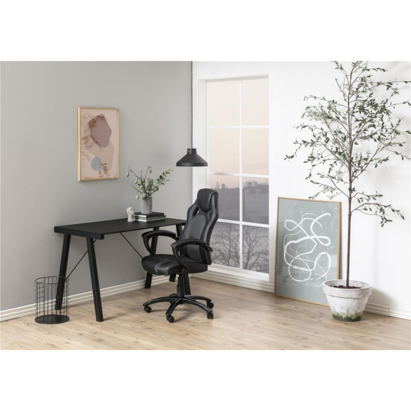Biurko szklane industrialne Typhoon 125cm czarne Actona | Kup online