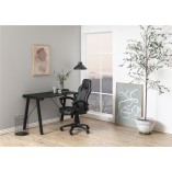 Biurko szklane industrialne Typhoon 125cm czarne Actona | Kup online