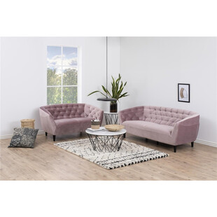 Sofa welurowa 2-os. Ria Actona | Różowa, 150cm - Stylowy Salon