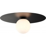 Plafon szklany okrągły Zon 30cm czarny | Brilliant