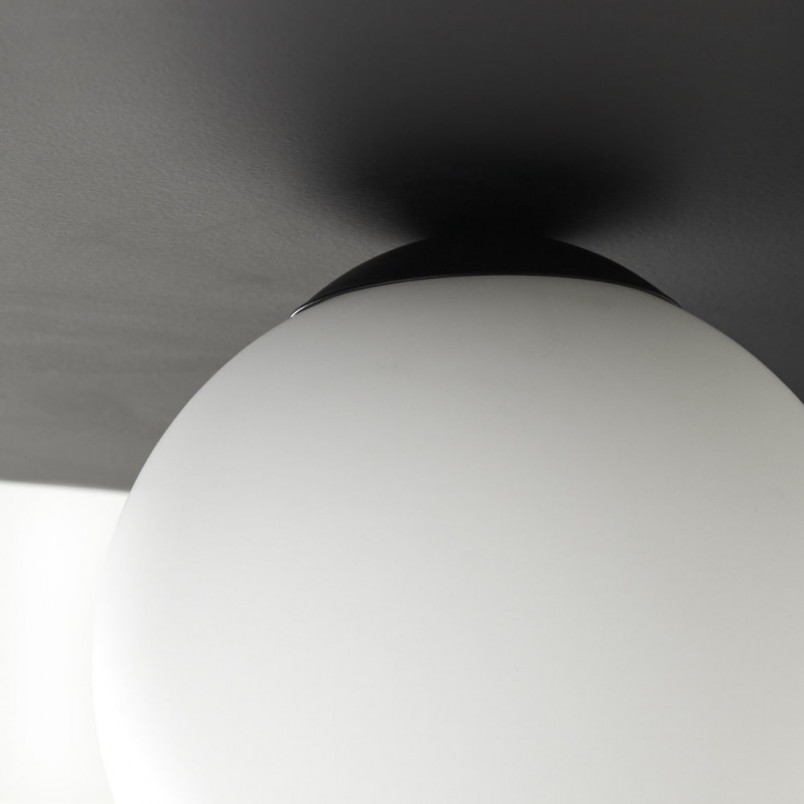 Plafon szklany okrągły Zon 30cm czarny | Brilliant