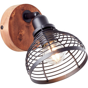Kinkiet loft czarny z drewnem Avia Brilliant | Sklep z lampami
