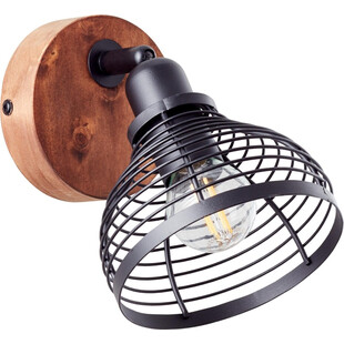 Kinkiet loft czarny z drewnem Avia Brilliant | Sklep z lampami