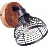 Kinkiet loft czarny z drewnem Avia Brilliant | Sklep z lampami