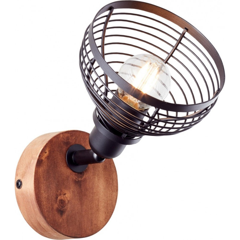 Kinkiet loft czarny z drewnem Avia Brilliant | Sklep z lampami