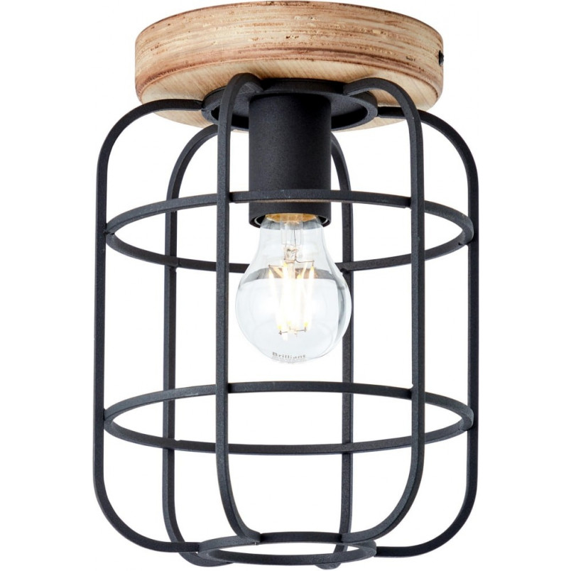 Plafon Loft Gwen | Czarny, Drewno | Brilliant - Kup Teraz!