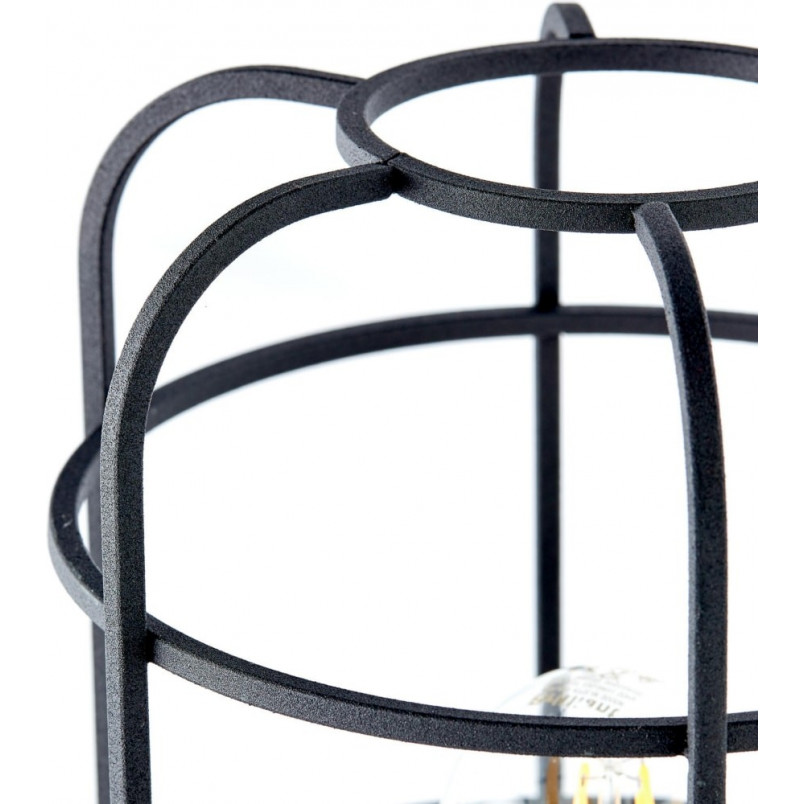 Lampa stołowa Gwen | Loftowa lampa z drewna i metalu