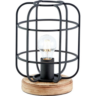 Lampa stołowa Gwen | Loftowa lampa z drewna i metalu