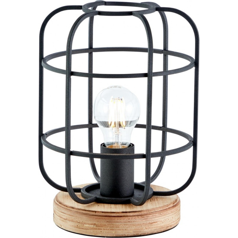 Lampa stołowa Gwen | Loftowa lampa z drewna i metalu