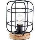 Lampa stołowa Gwen | Loftowa lampa z drewna i metalu