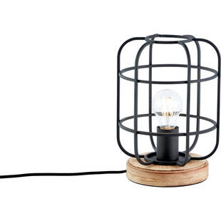 Lampa stołowa Gwen | Loftowa lampa z drewna i metalu