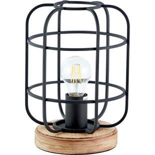 Lampa stołowa Gwen | Loftowa lampa z drewna i metalu