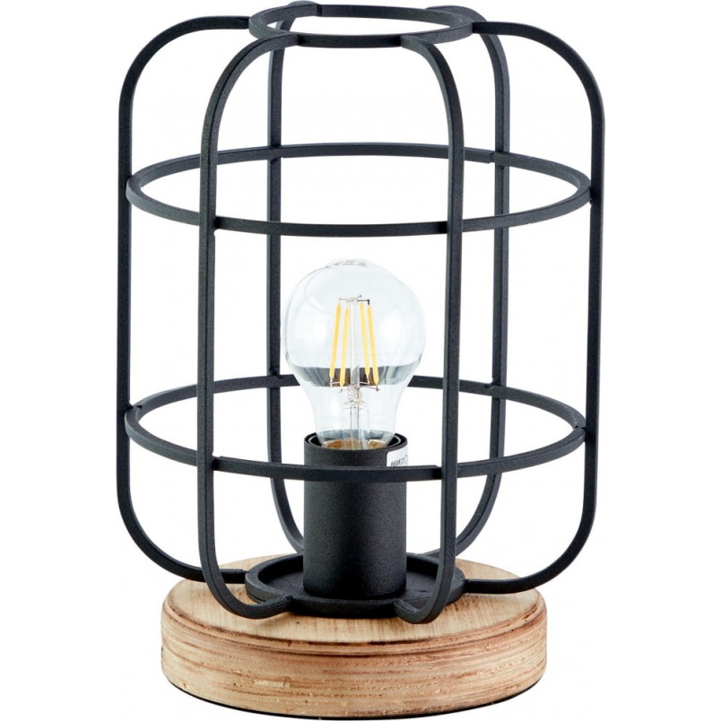Lampa stołowa Gwen | Loftowa lampa z drewna i metalu